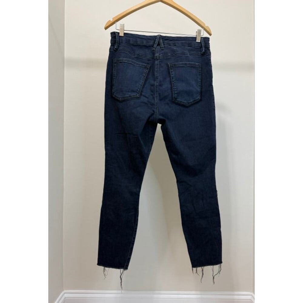 Good American High‑Rise Distressed Skinny Jeans Sz15 (Ankle, Dark Wash) - Picture 2 of 6